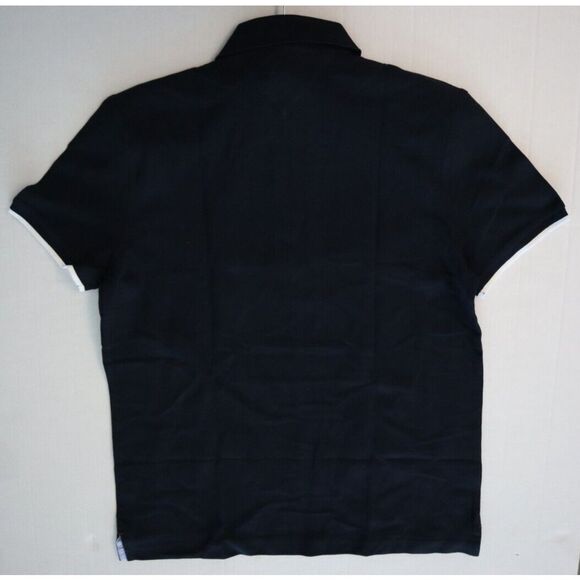 Tommy Hilfiger Men's Sz Large Navy Blue Regular Fit Tipped S/S Polo Shirt - Picture 8 of 8